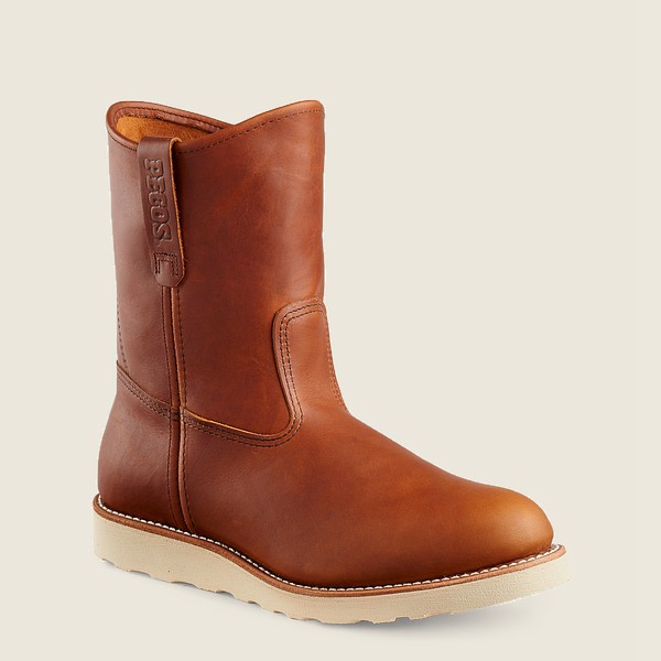 Red Wing Iş Botu Erkek - Traction Tred - 9-Inch Soft Toe Pull-On - Kahverengi - 95ZWDGLAO